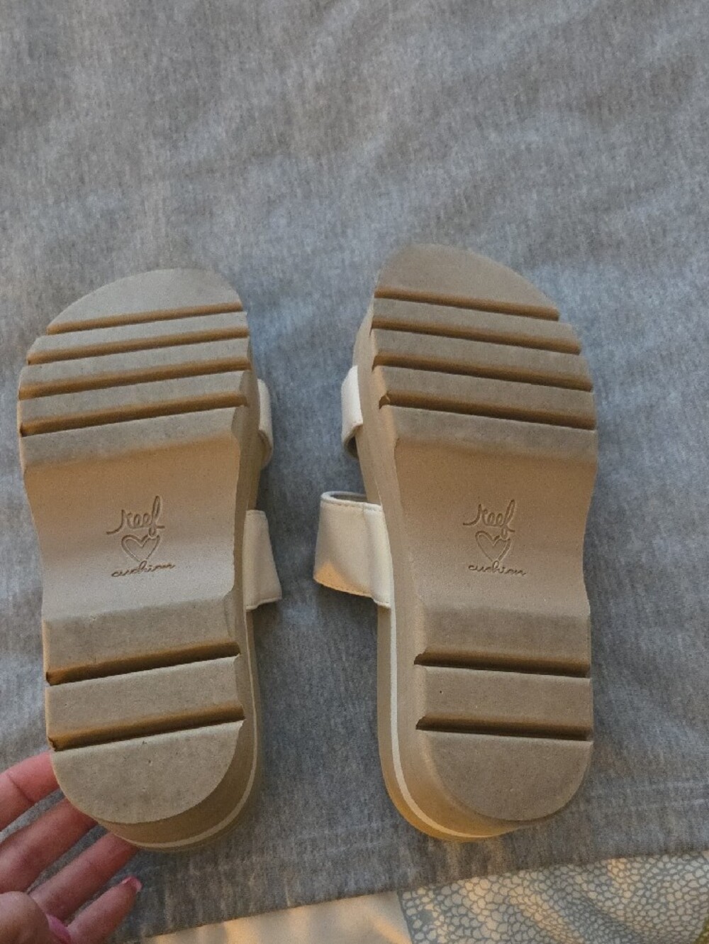 Reef Women's Double Strap Slides in Light Beige - Picture 3 of 5